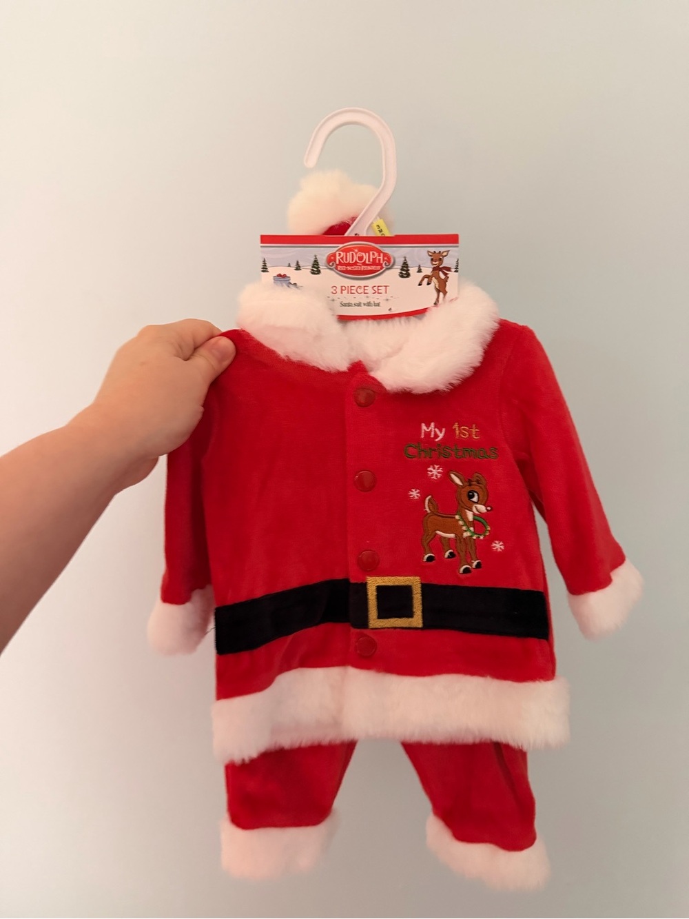 Rudolph My 1st Christmas Red Santa-Style Kids Matching Set